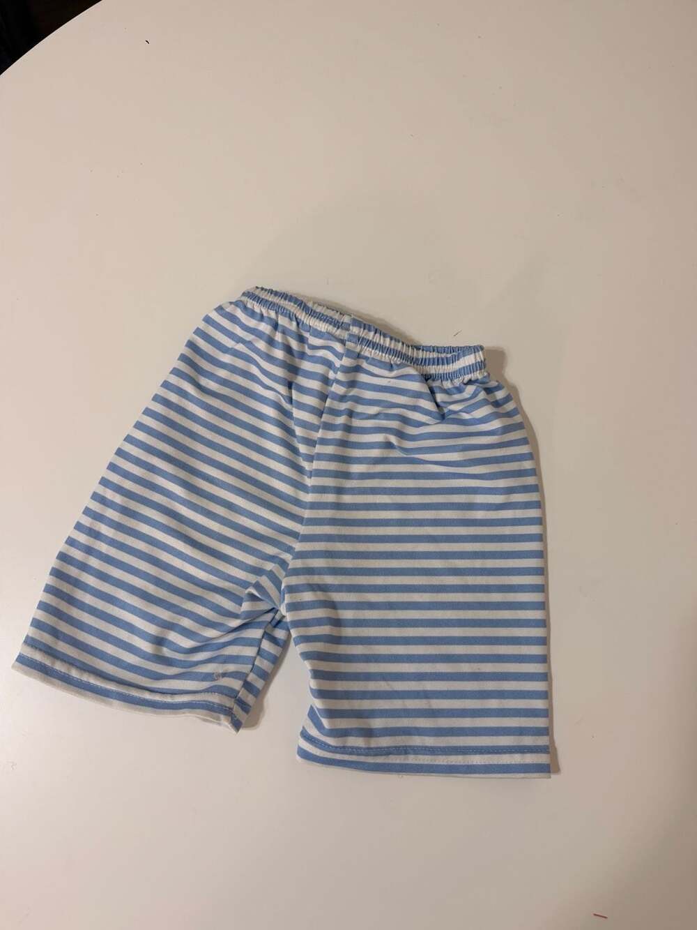 Luigi Blue and White Striped Cotton Jersey Knit Shorts Size 12-18M